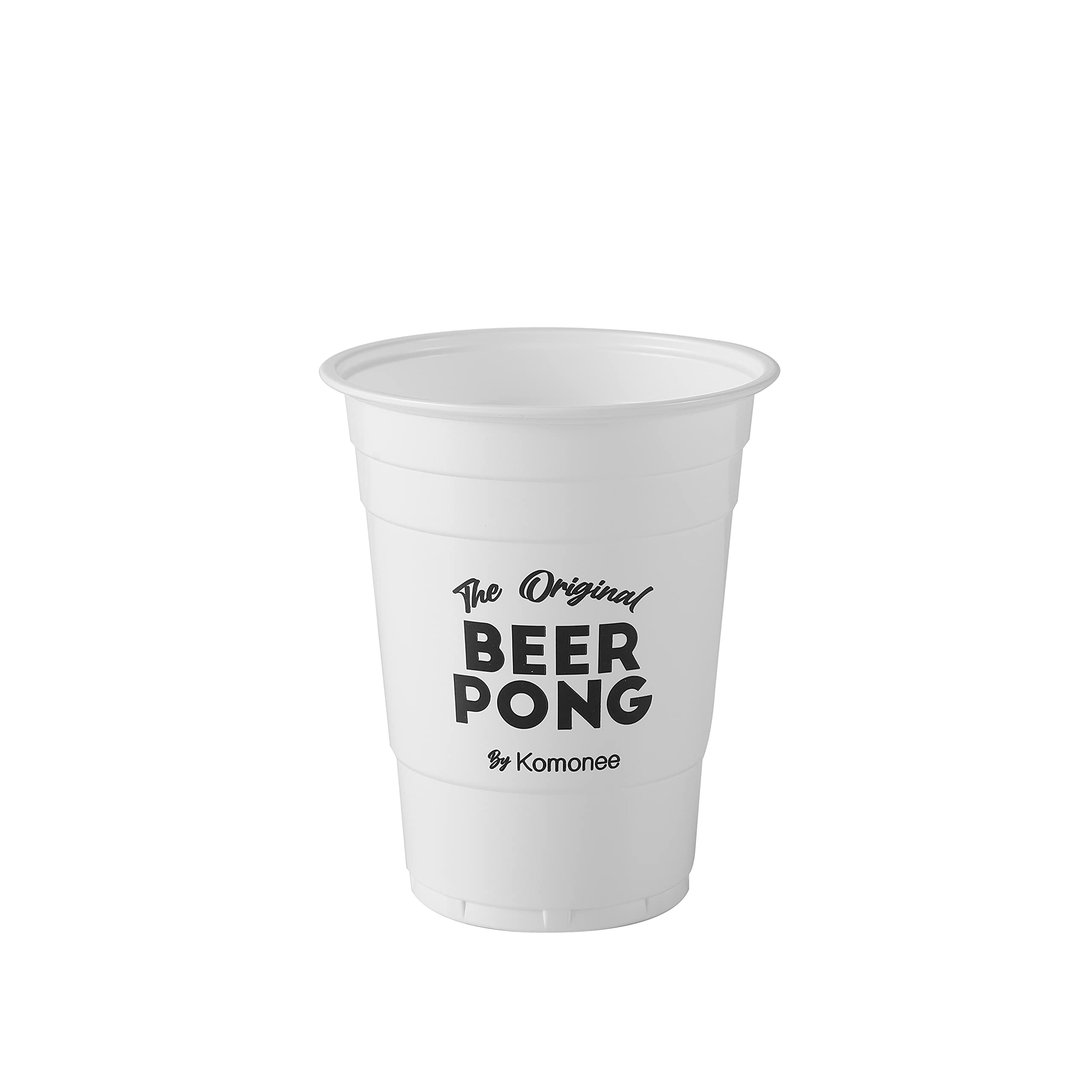 Komonee Beer Pong 16oz 500ml Wide Rimmed American White Party Cups 48pcs USA Adult Drinking Game Re-usable Novelty Plastic Drink Strong Glass