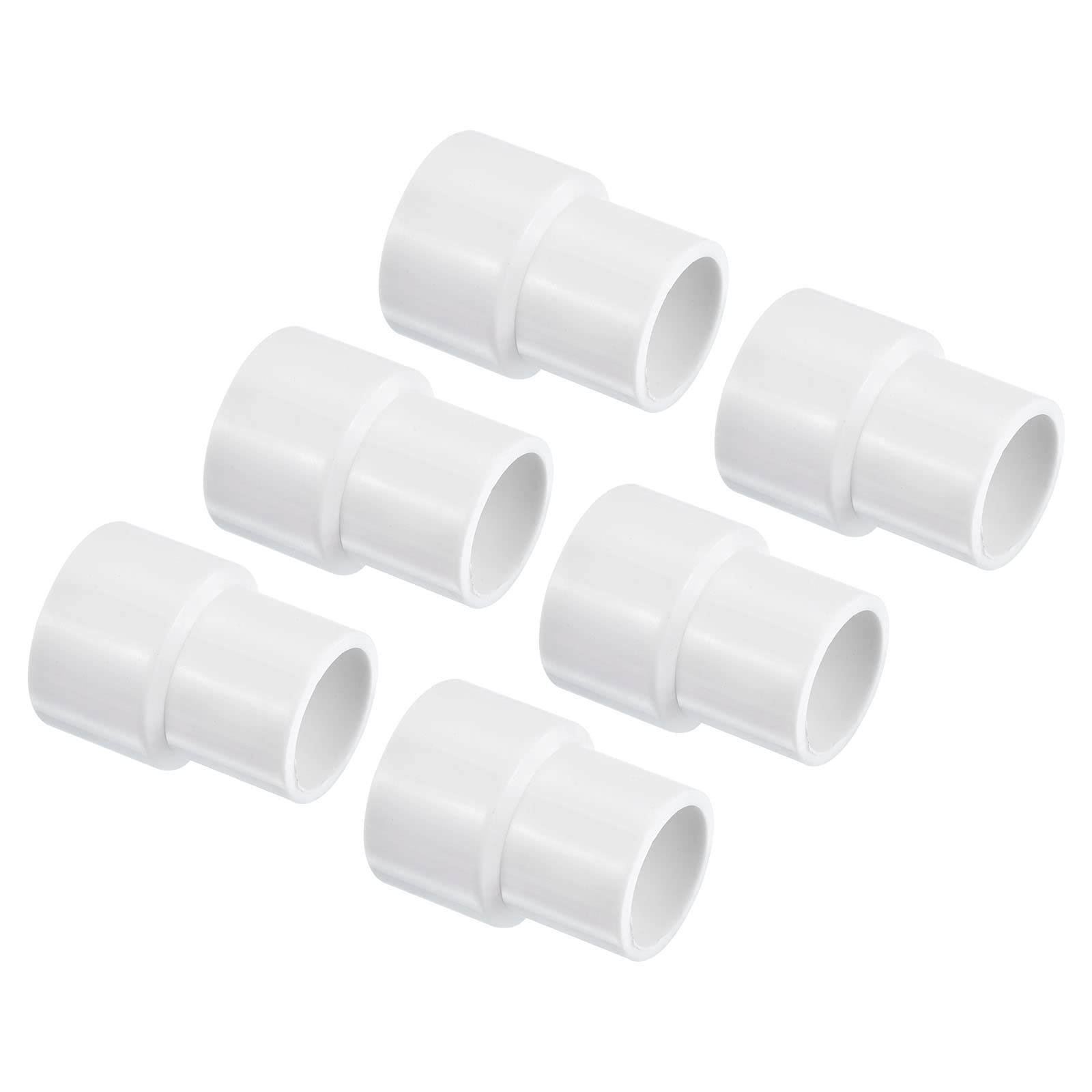 PATIKIL PVC Reducer Pipe Fitting 25mm to 20mm ID, 6 Pack Straight Coupling Adapter Connector, White — image 1