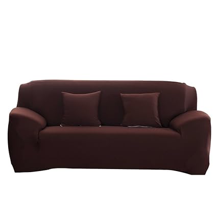 PengXiang Überzug, Elastische Sofa Überwürfe mit Spandex-Stoff Sofa Abdeckung in Farbe von Braun (2 Sitzer für Sofalänge von 
