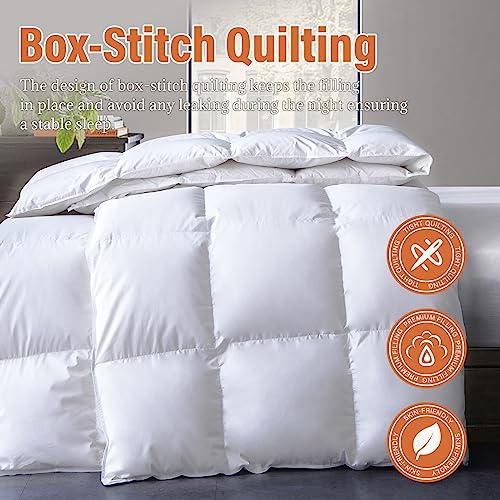 Cosybay Feather Down Comforter All Season White King Size Down Duvet