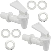 Biaungdo Replacement Water Cooler Faucet Bottle Jug, Milky White, 2 Sets | BPA-Free Plastic, Water Spigot Spout Beverage, Lever Pour Dispenser Valve, Beverage Water Crock Tap