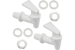 Biaungdo Replacement Water Cooler Faucet Bottle Jug, 2 Sets BPA-Free Plastic Water Spigot Spout Beverage Water Crock Dispenser Tap Set Lever Beverage Pour Dispenser Valve(Milky White)