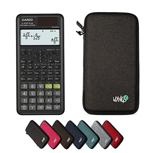Casio fx-87DE Plus 2nd edition including a WYNGS protective case in Dark Gray - Basic Set (German)