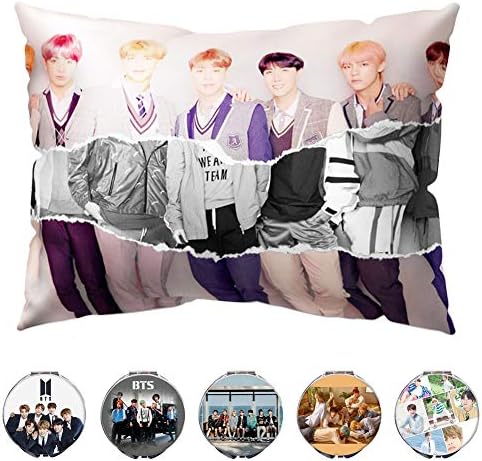 YEeyuTrwd BTS Love Yourself ็ต Answer Kpop BTS Pillow Case BTS Bangtan Boys Double-Sided Love Yourself Pillow Cover and A Makeup Mirror with Random Colors(Version L)