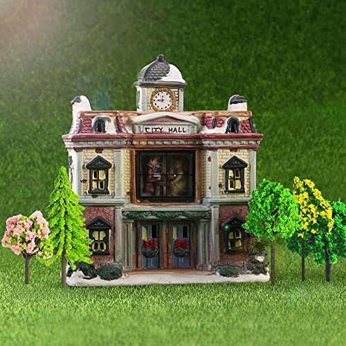 KOWVOWZ 55pcs Mini Model Trees for Train Scenery - Mixed Miniature Artificial Wargame Trees for Railroad Diorama Supplies and Landscape, Black