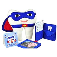 Tickle & Main - Tooth Fairy Superhero Pillow with Notepad and Keepsake Pouch. 3 Piece Set Includes Boy