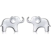 S925 Sterling Silver Lovely Elephant Stud Earring Jewelry for Women