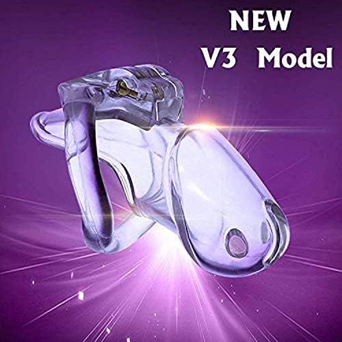 Cage Punishment Locking Male Device Resin Belt Holy Trainer V3 Cage with 4 Rings Toys Transparent Standard