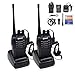 Walkie Talkie 16 Channels Long Range Two Way Radio 2pcs Radios Box Contain Two of Every Item (2 Radios,2 Rechargeable Batteries,2 Lanyards,2 Clips,2 Antennas,2 Chargers,2 Headphones,2 Manuals)