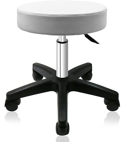 FURWOO Höhenverstellbarer Rollhocker – Ovaler Massagestuhl Für Salon & Home, Schwarz, 49-64,5 Cm
