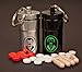 2 Ultra-Portable Stash Jars - Small Airtight Aluminum Smell-Proof Container with Handsome Butler Design for Men & Women - Screw Lid Lock Secures Medications, Herbs, Pills & More - Keychain Fob