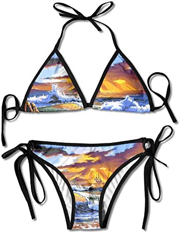 Royalbelle Women's Ride The Wind And Waves Bikinis Set Beachwear Bathing Suit 2 Piece Swimsuit
