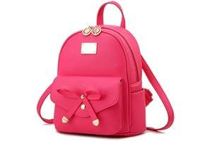 BAG WIZARD Girls Leather Mini Backpack Purse Cute Bowknot Fashion Small Backpack Purses for Teen Women