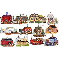 Lafayette Puzzle Factory Main Street Shaped : A Collection of 12 Mini Shaped Puzzles Totaling 500 Color Coded Pieces by: Artist Joseph Holodook