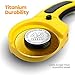 Rotary Cutter, Improved - Titanium Coated Blade - Replaceable 45mm Blades Deluxe Quilters Rotary Cutter - Perfect for Quilting Sewing Scrapbooking, Seamstress, Tailors - 100% Thrilled Guarantee