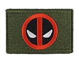 Deadpool Funny Tactical Velcro Fully Embroidered Morale Tags Patch (Green and Black)