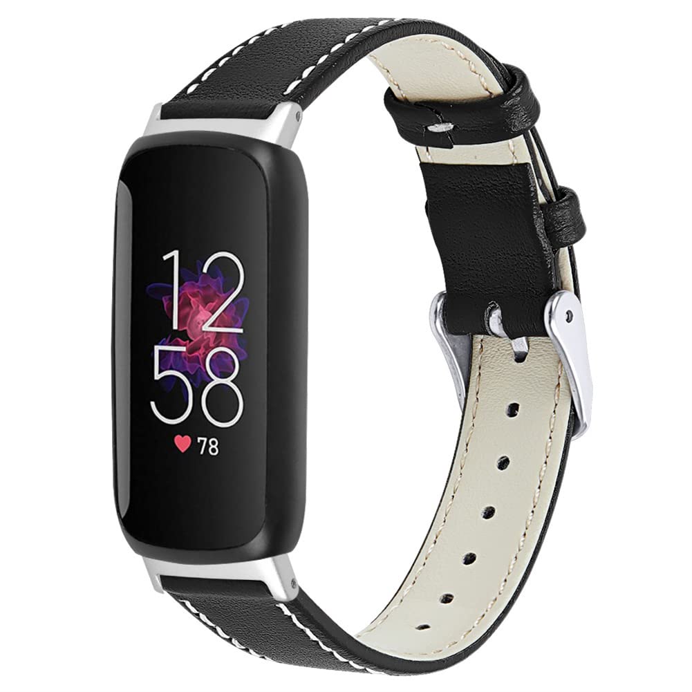 Tyogeephy Strap Compatible with Fitbit inspire 3 Strap Leather, Genuine Leather Replacement bands Compatible with Fitbit inspire 3, Women Man