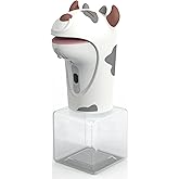 Seawah Automatic Soap Dispenser,Foaming Touchless Hand Soap Dispenser for Kids,IPX6 Waterproof Cute Cow Foam Sanitizer Dispenser for Bathroom Countertop, 8.7oz/250ML(Whit
