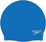 Speedo Unisex Youth Plain Moulded Silicone Swimming Cap Blue