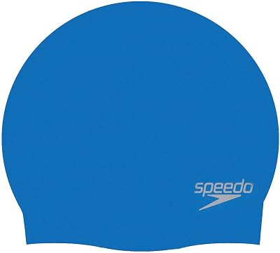 Speedo Unisex Youth Plain Moulded Silicone Swimming Cap Blue