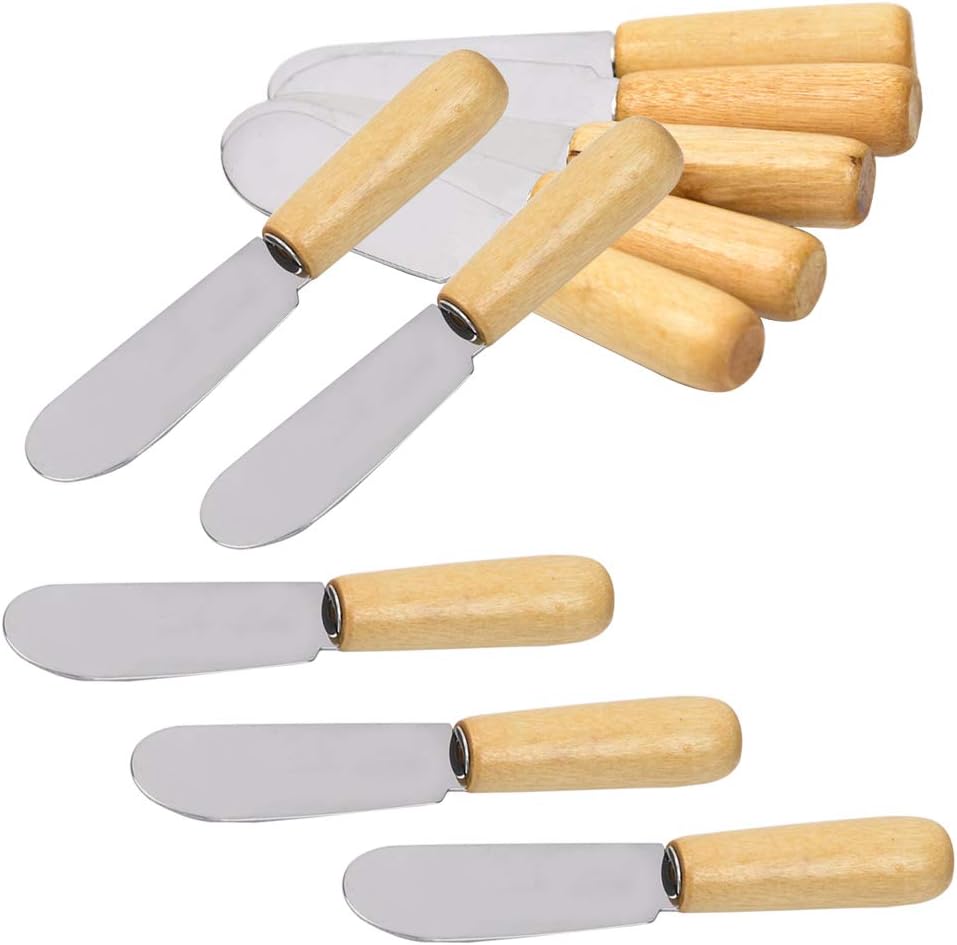 Wood Handle Butter Spreader, 4 Inch, SourceTon Sandwich Cream Cheese Condiment
