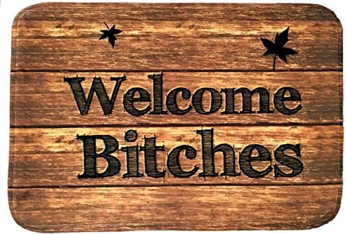 Assaoy Funny Decoration Doormat - Indoor/Outdoor Door Mat Entrance Floor Mat Doormat Machine Washable Rug Non Slip Mats for Christmas,New Year (Hide Packages from Husband) (Welcome)