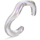 Winssigma Chunky Acrylic Bangle for Women, Irregular Open Cuff Bracelet Vintage Wave Bangle Statement Jewelry