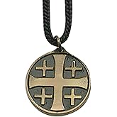 Needzo I Have Called You by Name RCIA Pendant Jerusalem Cross Necklace, 1 1/4 Inch