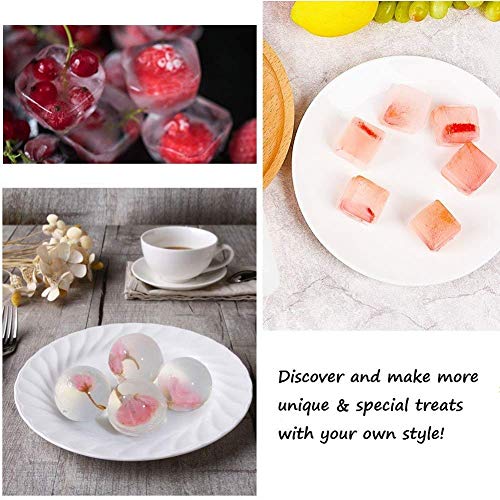 Large Silicone Molds for Bath Bomb Rubber Ice Trays BPA Free, Whisky Sphere Ice Ball Maker with Lid Bar Accessories with Silicon Funnel for Dog Treats Soap Making, Kitchen Gadgets Set of 3