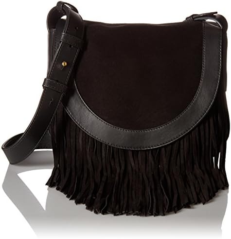 Ray Fringe Saddle Suede Crossbody Bag