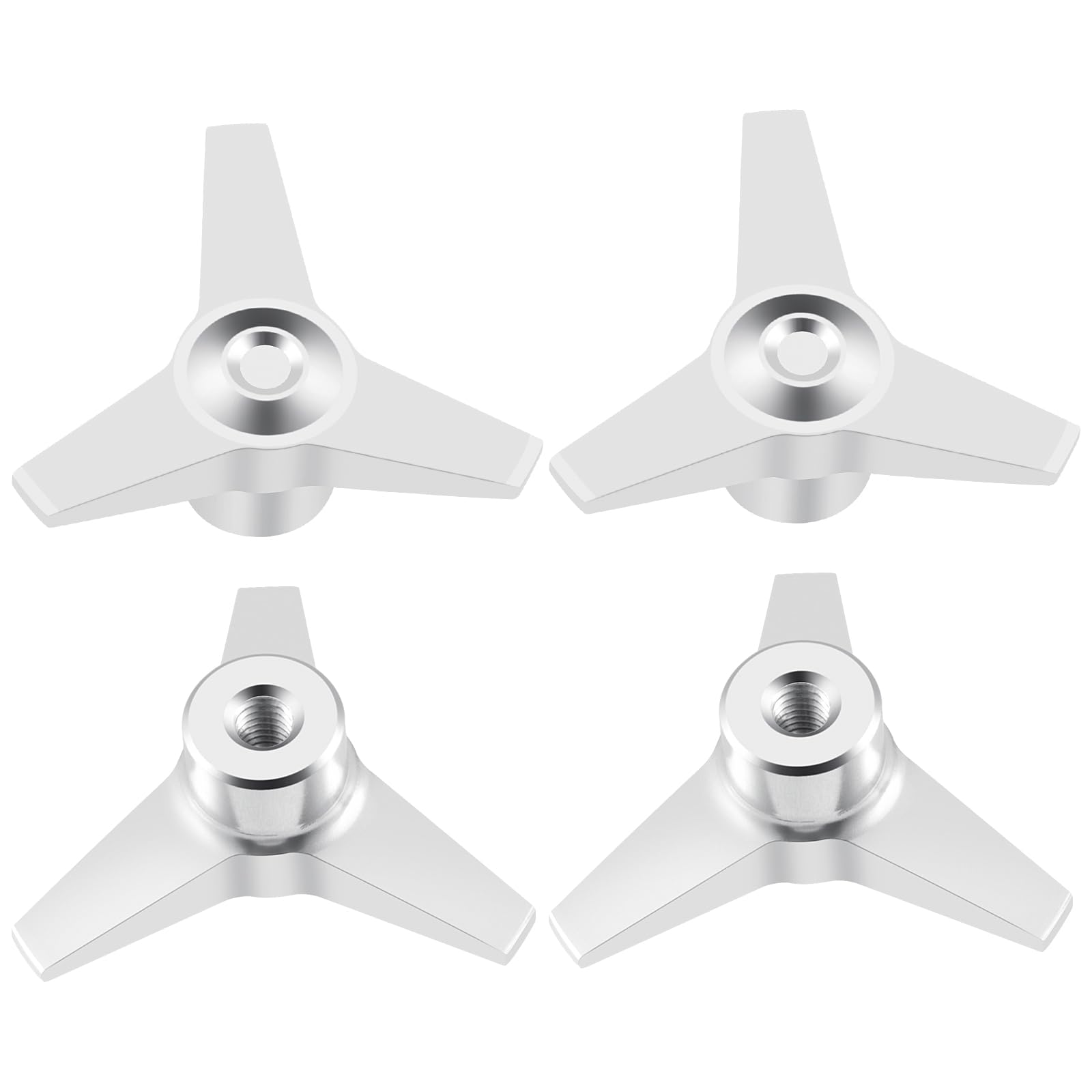 AXspeed Aluminium Wheel Center Nut Spinner 4pcs Wheel Center Cap for Tamiya 1/10 Super Clod Buster RC Truck(Silver)