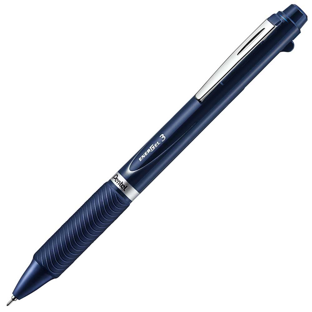 ぺんてる ボールペン ゲルインキ エナージェル 多色 0.5mm ダークブルー軸 XBLC35C 黒・赤・青 の商品画像