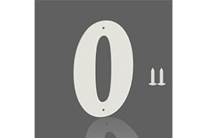 MONLYEY 6 Inch White Metal Letters, Modern Metal House Address Letters and Numbers for Outside Signs, Outdoor Mailbox Numbers, for Door, Apartment, Office, Home Use(Number 0)