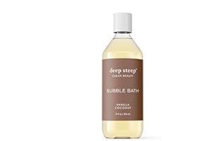 Deep Steep Bubble Bath, Vanilla Coconut, 10 oz – Soothing Soak with Shea Butter, Argan Oil, Aloe Vera & Coconut Oil – Vegan, Sulfate-Free, PH-Balanced Clean Beauty