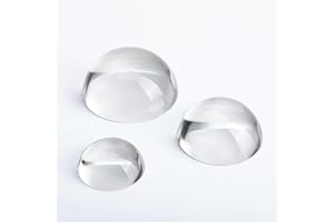 QFKRIS 3pcs Clear K9 Crystal Dome Magnifier Glass Paperweights for Home Decor Reading Newspapers(2.3 inch,1.9 inch,1.5 inch)