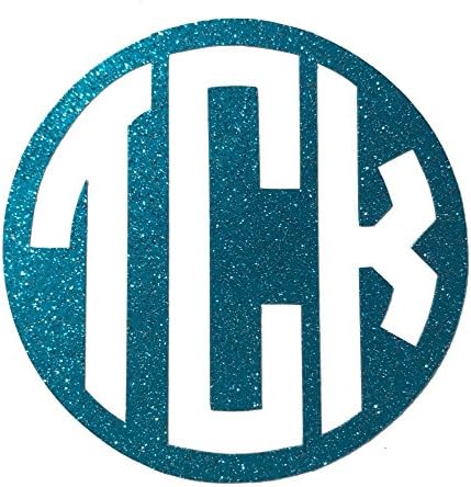 Monogram Pop - Glitter Vinyl Circle Monogrammed Multi-Function Expanding Cell Phone Holder Stand Grip for Smartphones