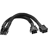Dual 6 Pin Female to 8 Pin Male, GPU Power Adapter Cable 7.8inch Braided Sleeved, GPU Video Graphics Card Power Cable Connect