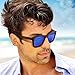 GEARONIC Polarized Wood Wooden Mens Womens Bamboo Vintage Sunglasses Eyewear with Bamboo box - Blue
