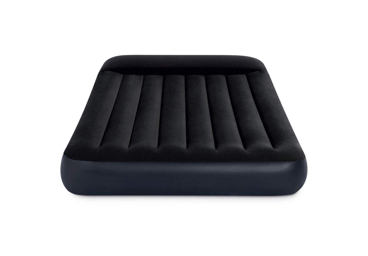 Intex Camping Durabeam Double Size Pillow Rest Classic Airbed Inflatable Mattress 1.37m x 1.91m x 25cm, Black