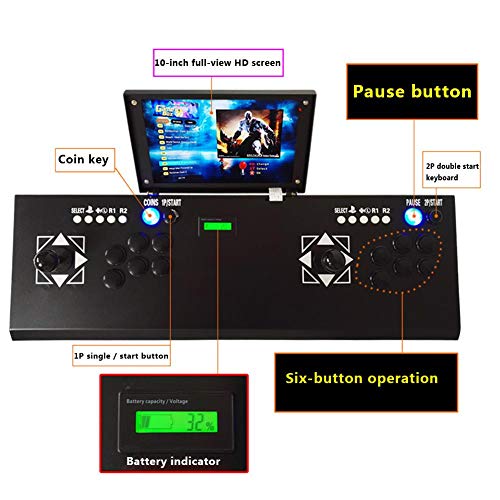 Pandora S Game Box Arcade 3D Game Two Player 10 inch Screen Game Console Rechargeable 2297 2 in 1 - Thumbnail 2