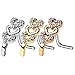 BodyJ4You 3PC Nose Ring L-Shape Bend Stud 20G CZ Surgical Steel Nostril Screw Women Piercing Jewelry