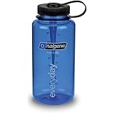 Nalgene Tritan Wide Mouth BPA-Free Water Bottle, Blue w/Black Cap, 32-Ounces
