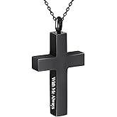 Cremation Cross Necklace for Ashes Stainless SteelCross Necklace for Ashes Stainless Steel Cross Urn Necklace Ashes Holder Memorial Jewelry With Me Always