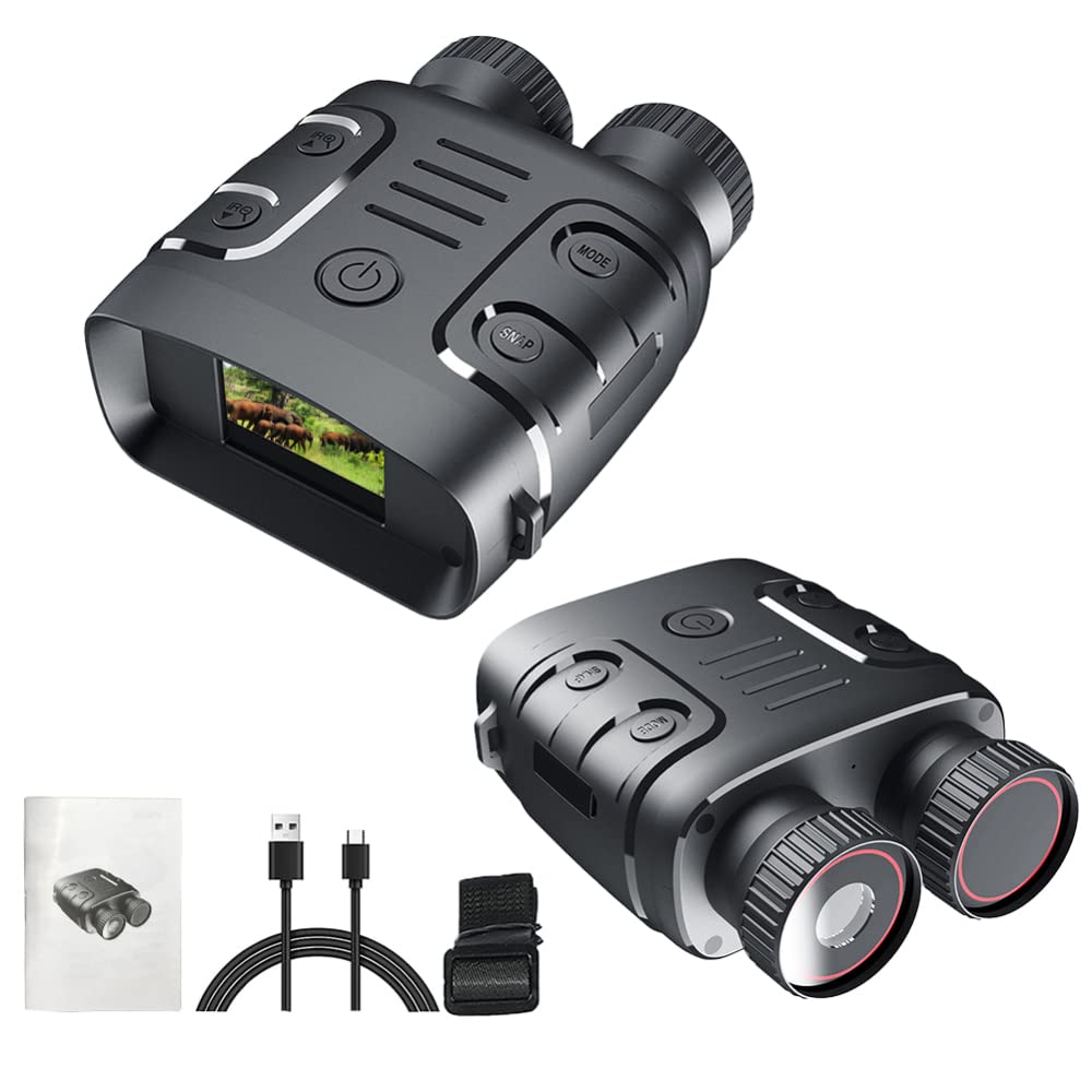 Yanshe R18 Digital Night Vision Binoculars, 2.4" 1080p FHD Photo & Video Infrared Scope for Total Dark, Hunting, Travel, Surveillance - Black