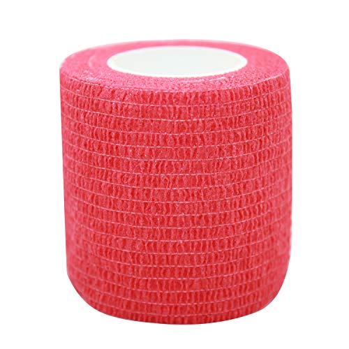COMOmed Self Adherent Cohesive Bandage FDA Approved 2"x5 Yards First Aid Bandages Stretch Sport Athletic Wrap Vet Tape for Wrist Ankle Sprain and Swelling,Red(12 Rolls) - Thumbnail 2