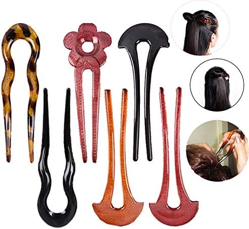 CCCYMM Set of 6 Retro Resin Oriental Hair Stick Pin for Buns Chignon Maker, Decorative Hair Chopsticks Hair Pin Pick, Hair DIY Jewelry for Women Girls Gift