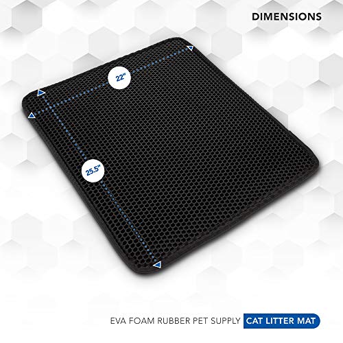 Cat Litter Trapping Mat for Indoor Cats - Double-Layer, Anti-Tracking, Non-Slip Kitty Litter Catching Trapper Pad with Honeycomb Design - Large, Waterproof Trap Mats for Pets, Floor Protection - Thumbnail 6