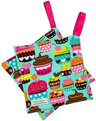 Quilted Trivet | Insulated Pot Holder | Square Hot Pad | Hanging Hotpad | Thermal Hot Pad | Cupcakes | PH0013