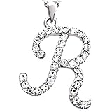 Alphabet Initial Letter R Pendant Necklace Charm Teens Ladies Fashion Jewelry