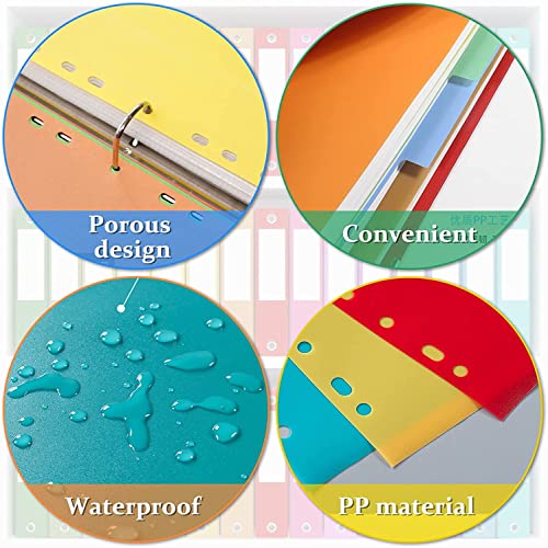 MAKINGTEC A4 Index Paper, 1 to 10 Tab Dividers, Extra Wide File Dividers, Dividers for 2/3/4 Ring Binders, Multi-Coloured 11 Holes Inserts 1-10 Classification Index Paper for Office Home School 3 Pack